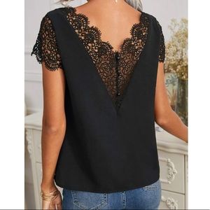 Boho lace detail blouse